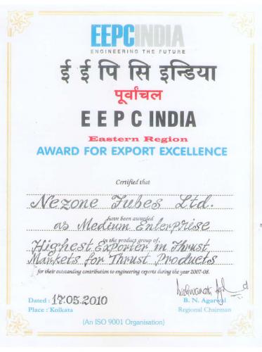 Nezone Award For Export Excellence